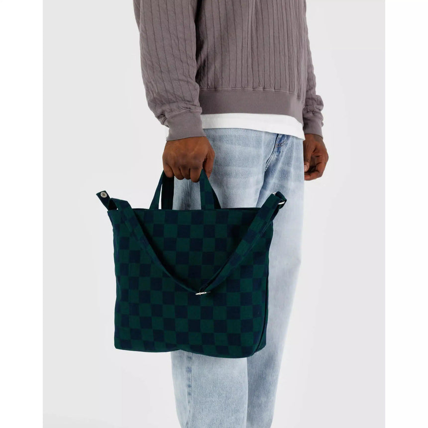 Baggu - Horizontal zip duck bag - Navy Green Check | Scout & Co
