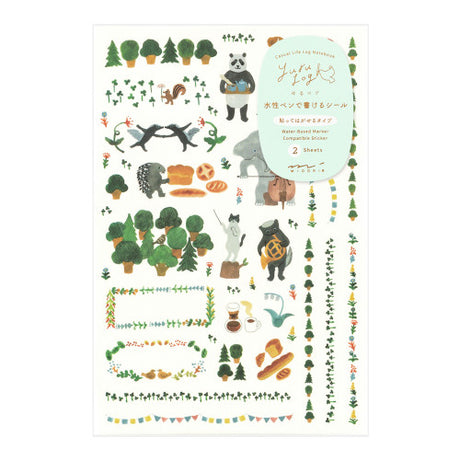 Midori - Yuru Log stickers - Forest Animal (2 sheets) | Scout & Co