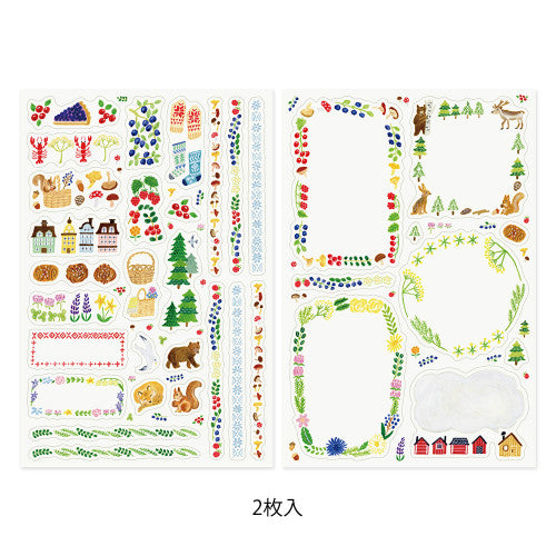Midori - Yuru Log stickers - Scandinavia (2 sheets) | Scout & Co