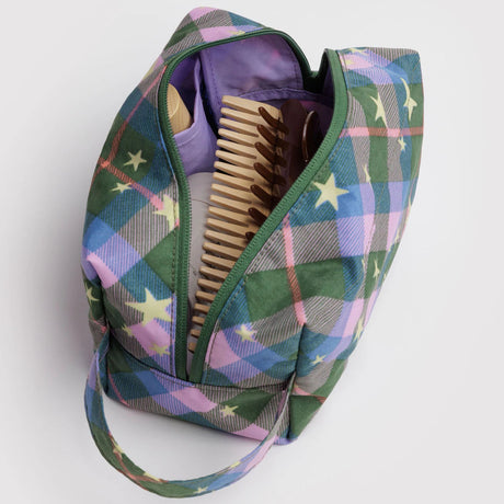Baggu - Dopp Kit toiletry bag - Green Star Plaid