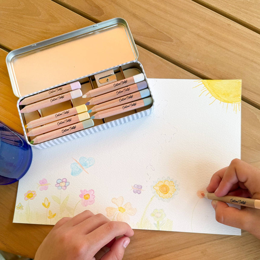 Cotton Twist - Jumbo watercolour pencils tin - Pastels | Scout & Co