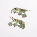 Winona Irene - Bleeding Heart flower hair barrettes set