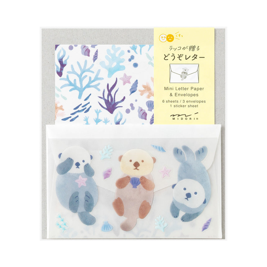 Midori - Mini letter set with stickers - For You Sea Otter