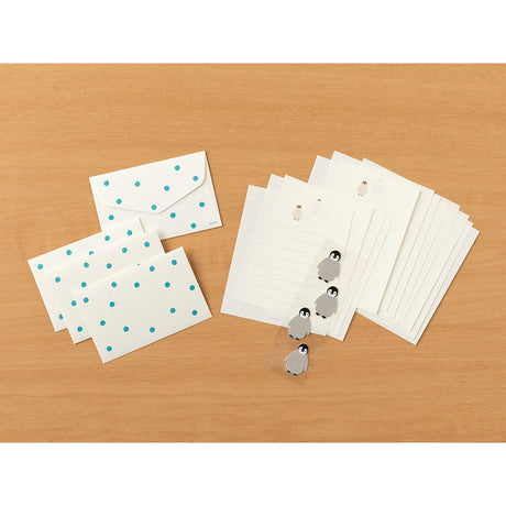 Midori - Mini letter set with stickers - Penguin