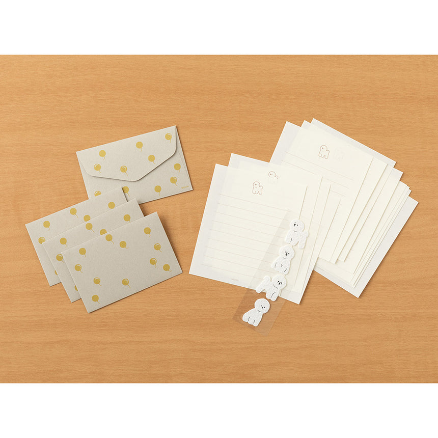 Midori - Mini letter set with stickers - Bichon Frise