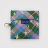 Baggu- Standard Baggu reusable bag - Green Star Plaid