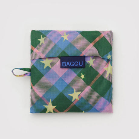 Baggu- Standard Baggu reusable bag - Green Star Plaid