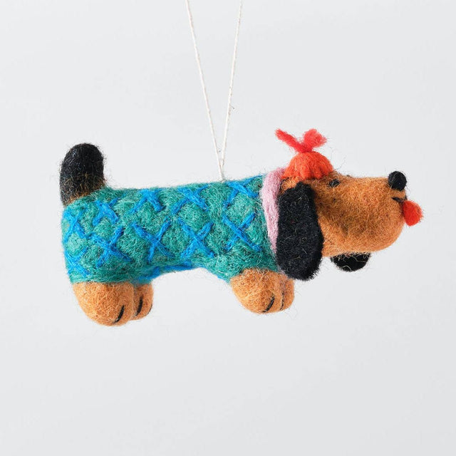 Wrap - Wiener Dog hanging felt ornament | Scout & Co