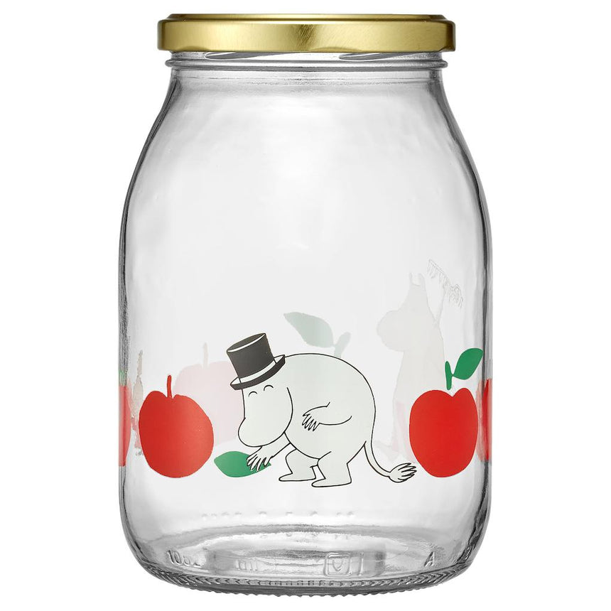 Muurla - Moomin glass kitchen jar - Joyful Apples - Red | Scout & Co