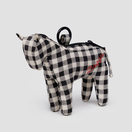 Baggu - Bag charm - Black & White Gingham Horse | Scout & Co