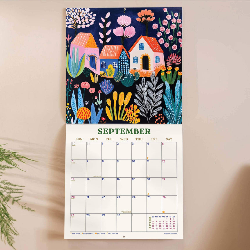 Good Tuesday - 2026 Wall Calendar - Folk Art Plantscapes | Scout & Co