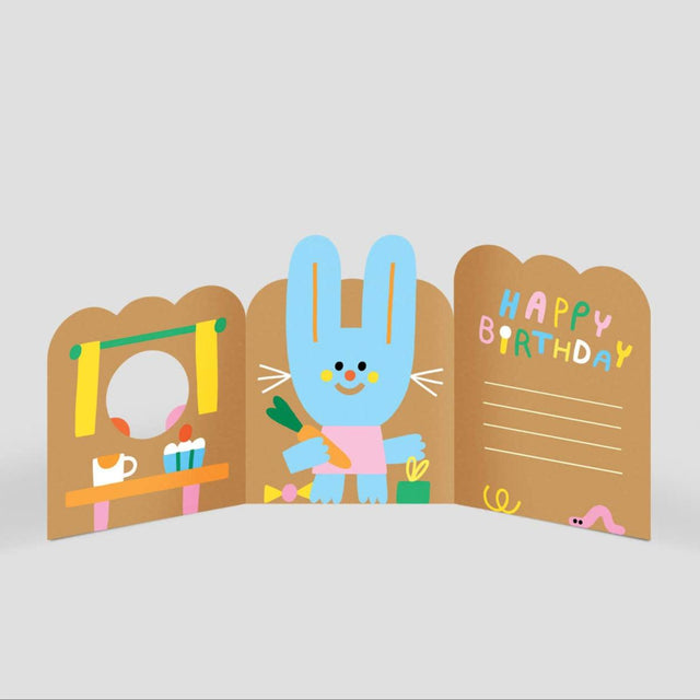 Wrap - Rabbit In Burrow fold-out card | Scout & Co