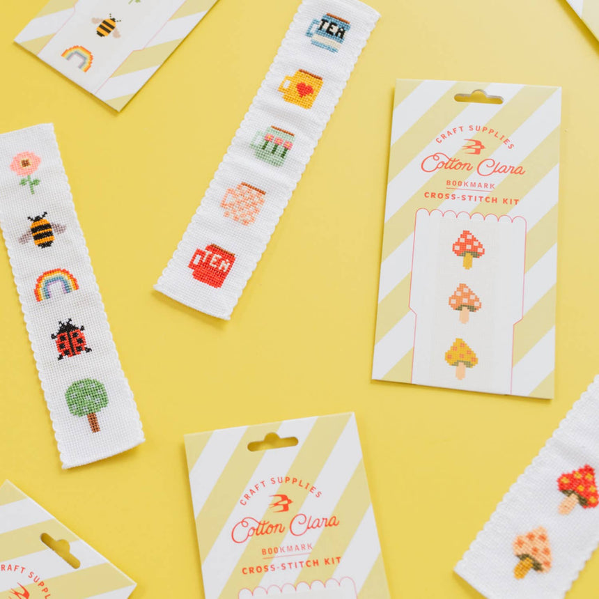 Cotton Clara - Tea/Mugs Cross Stitch Bookmark Kit | Scout & Co