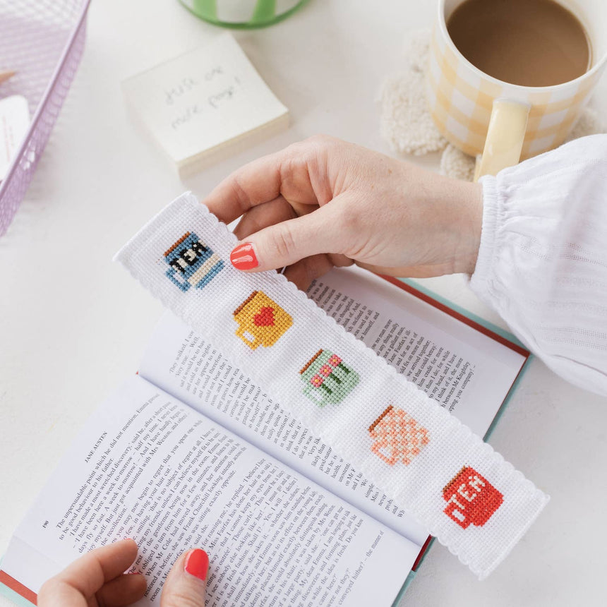 Cotton Clara - Tea/Mugs Cross Stitch Bookmark Kit | Scout & Co
