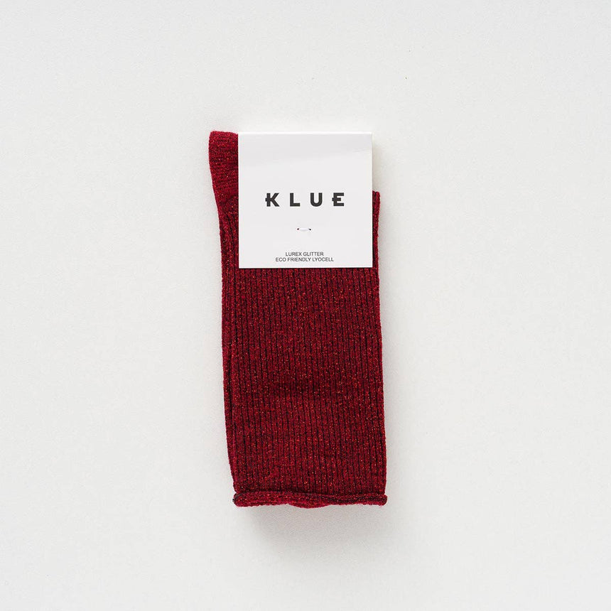 Klue - Glitter Lurex socks - Cherry | Scout & Co
