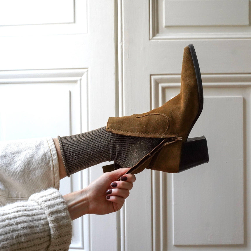 Klue - Glitter Lurex socks - Caramel | Scout & Co