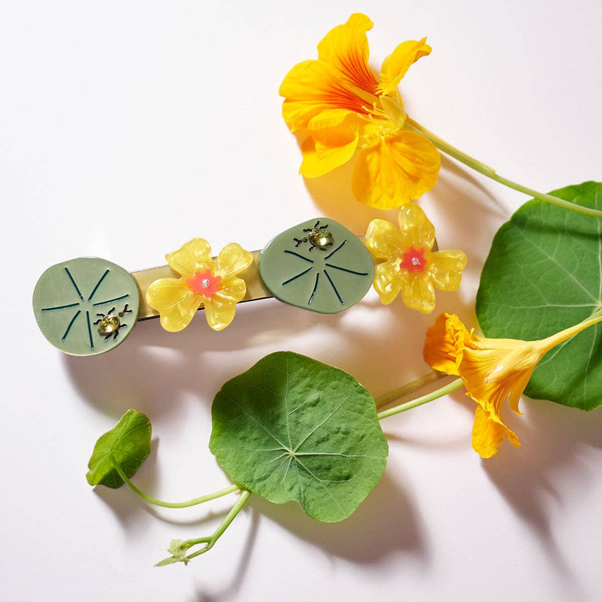 Winona Irene - Nasturtium jewelled French hair barrette | Scout & Co