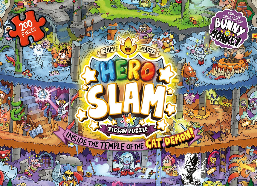 Jamie Smart - Hero Slam 200-piece jigsaw puzzle: Inside the Temple of the Cat Demon