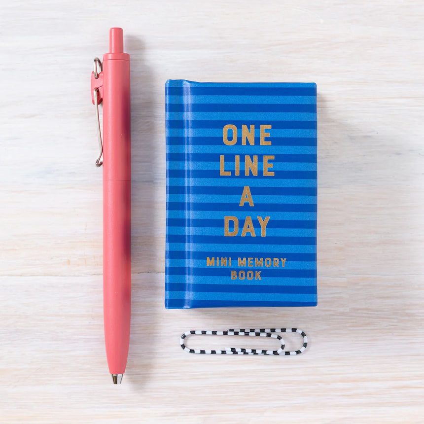 Mini One Line A Day: Navy Stripes canvas 1-year memory book | Scout & Co