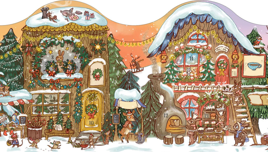 Brown Bear Wood: Christmas is Coming to Town! Fold-Out Advent Calendar - Rachel Piercey