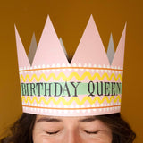 Hadley - Birthday Queen party hat card | Scout & Co
