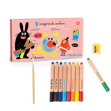 Moulin Roty - Les Schmouks 3-in-1 colouring pencils - set of 9 | Scout & Co