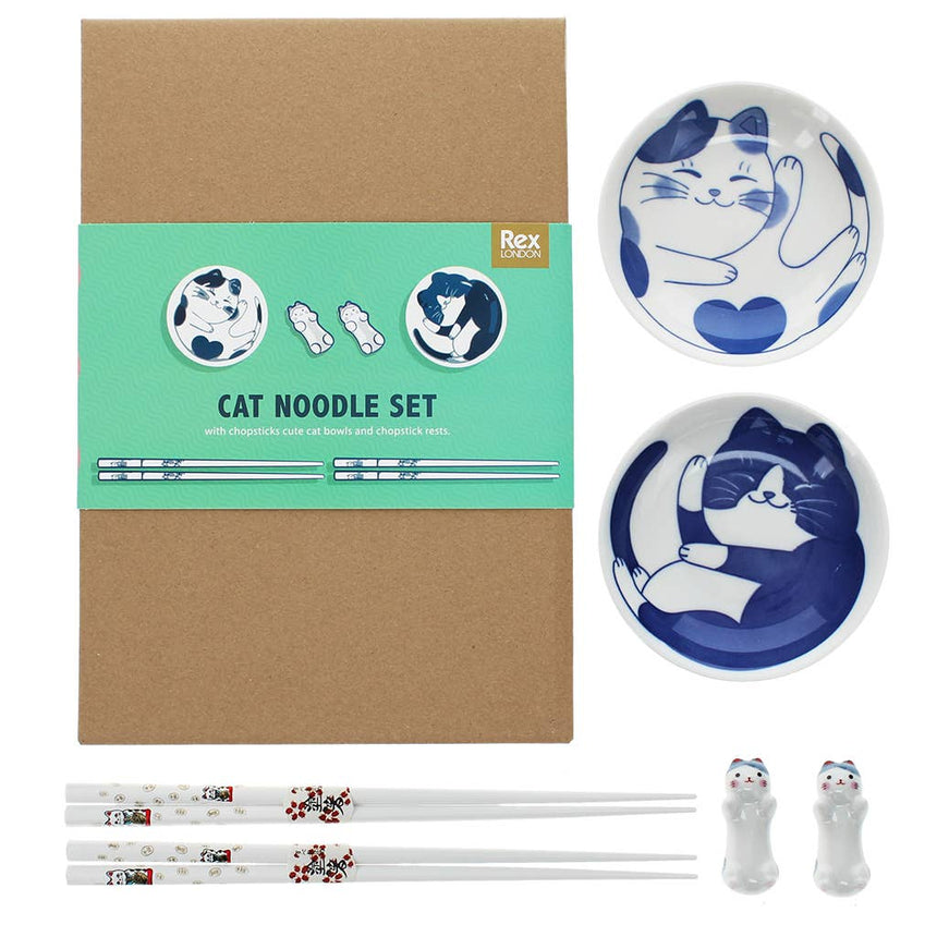 Rex - Chopsticks, rests + dipping bowls set - Cat | Scout & Co