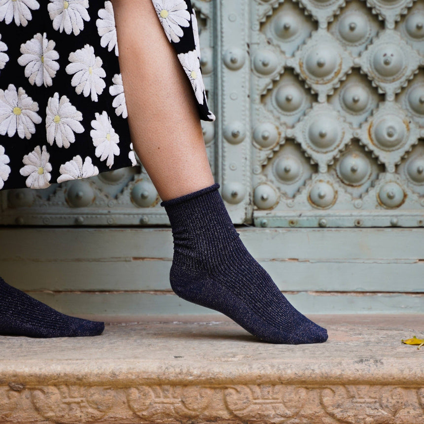 Klue - Glitter Lurex socks - Blue | Scout & Co