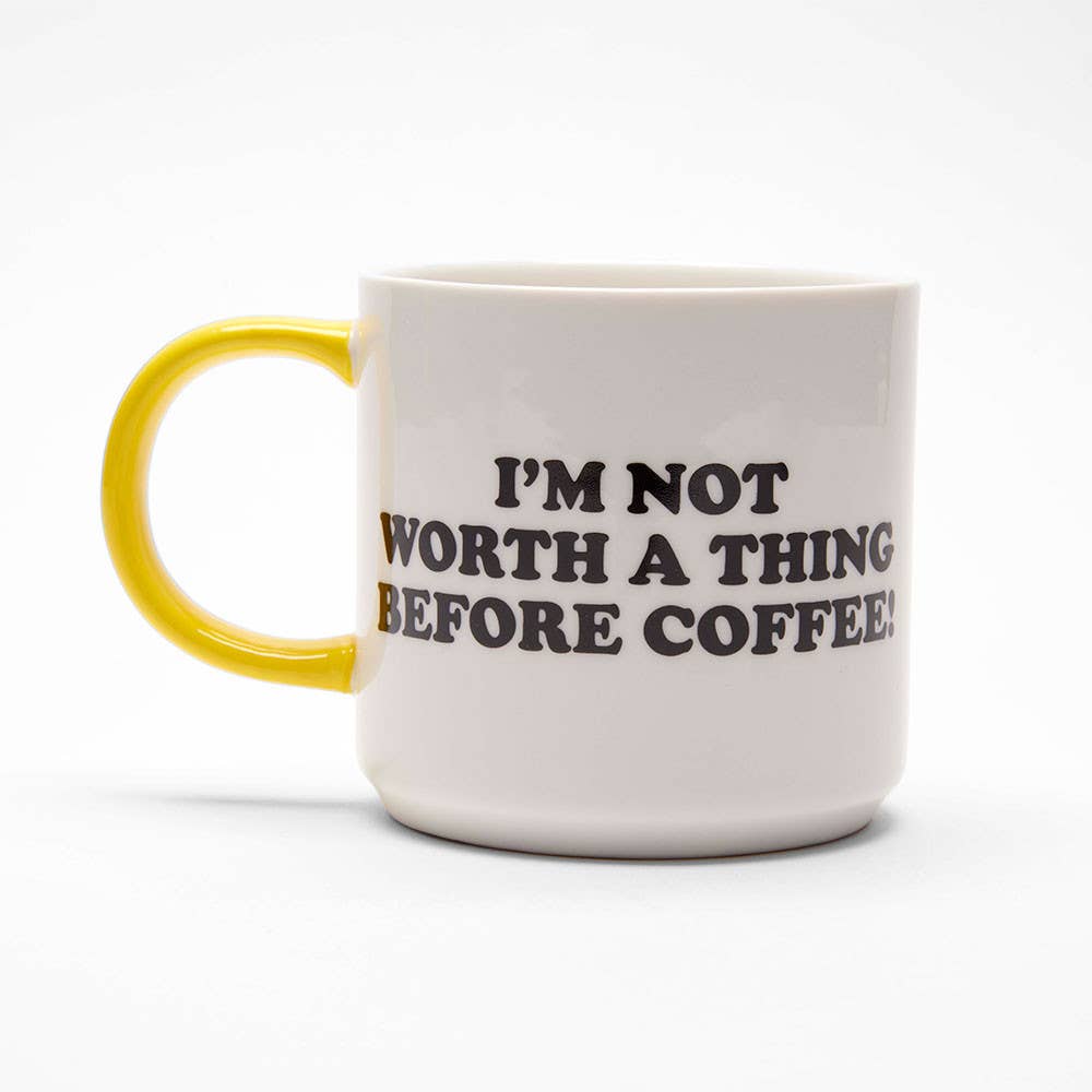 Magpie x Peanuts - Snoopy 'I'm not worth a thing before coffee' mug | Scout & Co