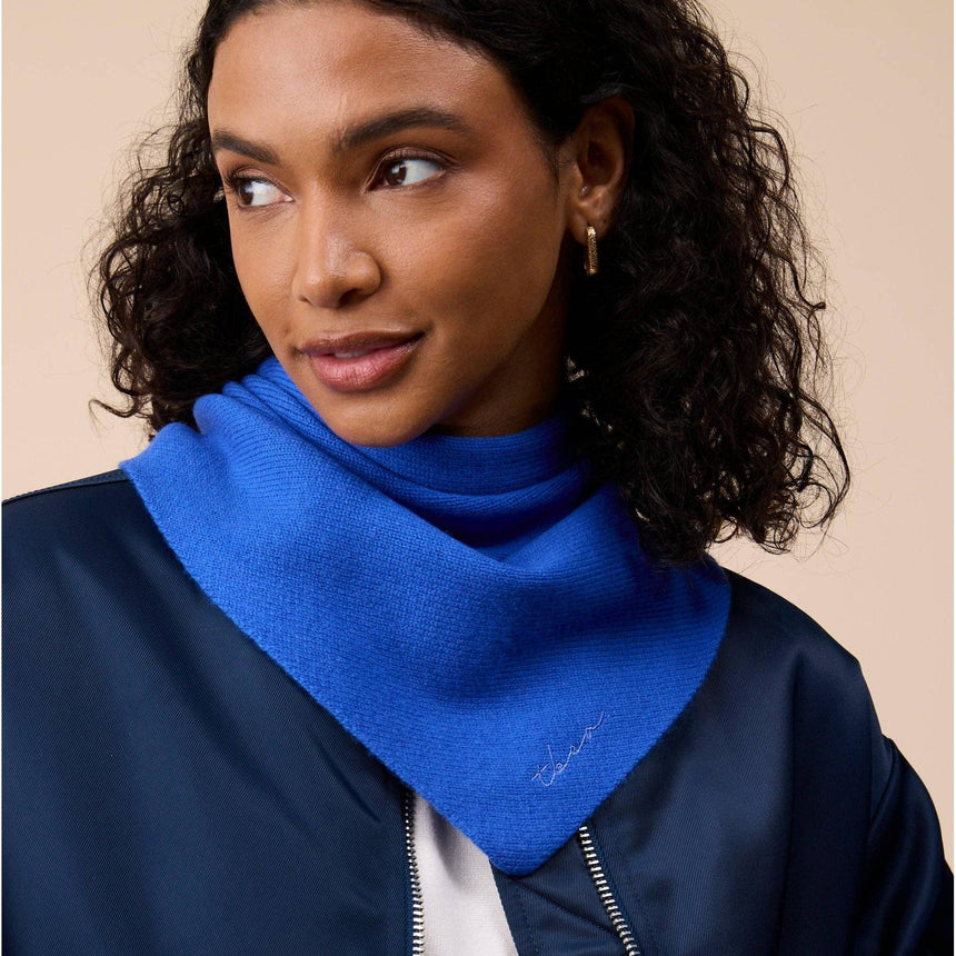 TBCo - Merino Wool Triangle Scarf in Cobalt Blue | Scout & Co