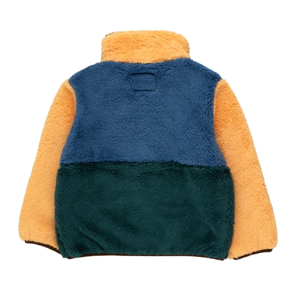 Tiny Cottons - Colour-block polar sherpa jumper - cobalt blue / soft yellow | Scout & Co