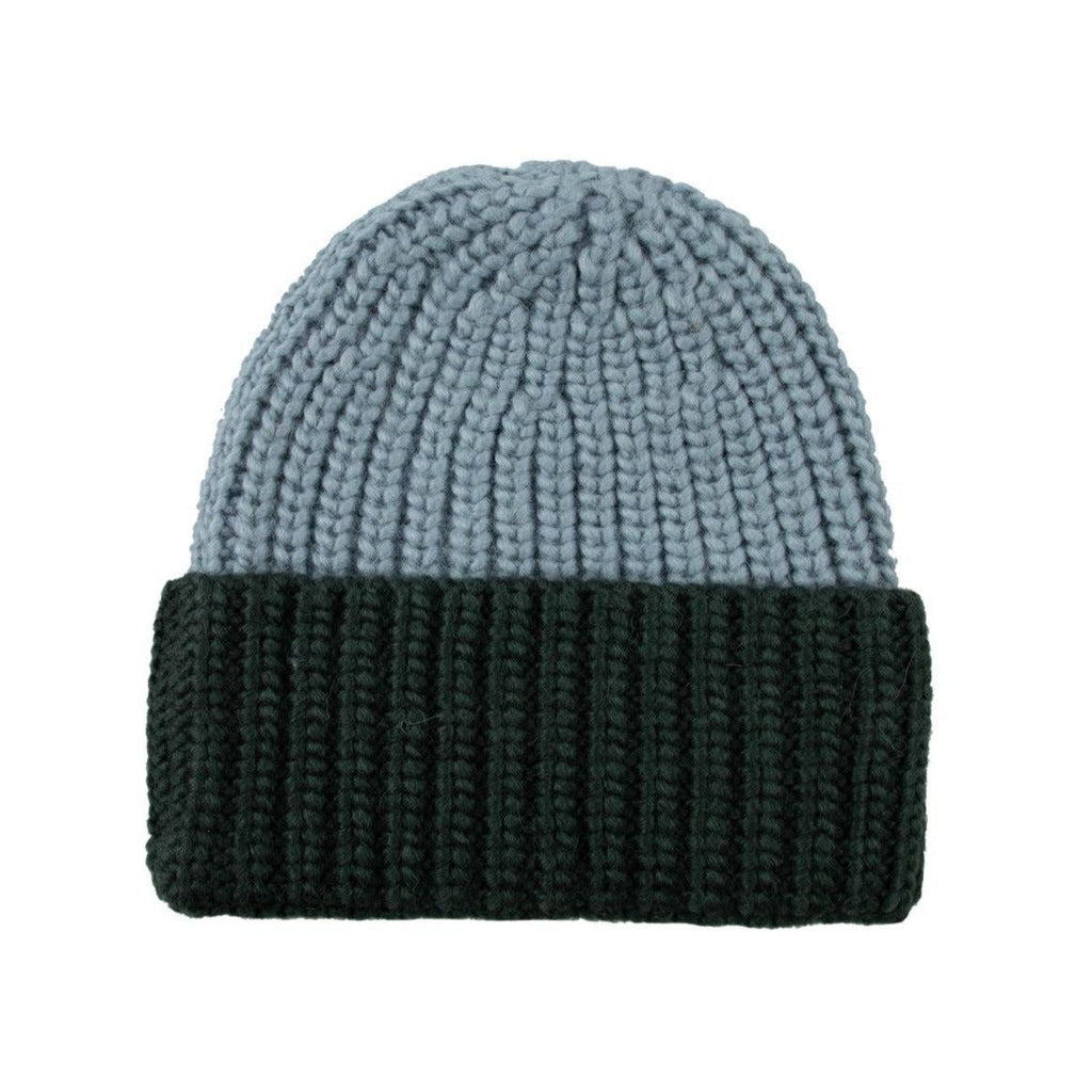Tiny Cottons - Colour block beanie hat - milky blue / dark green | Scout & Co