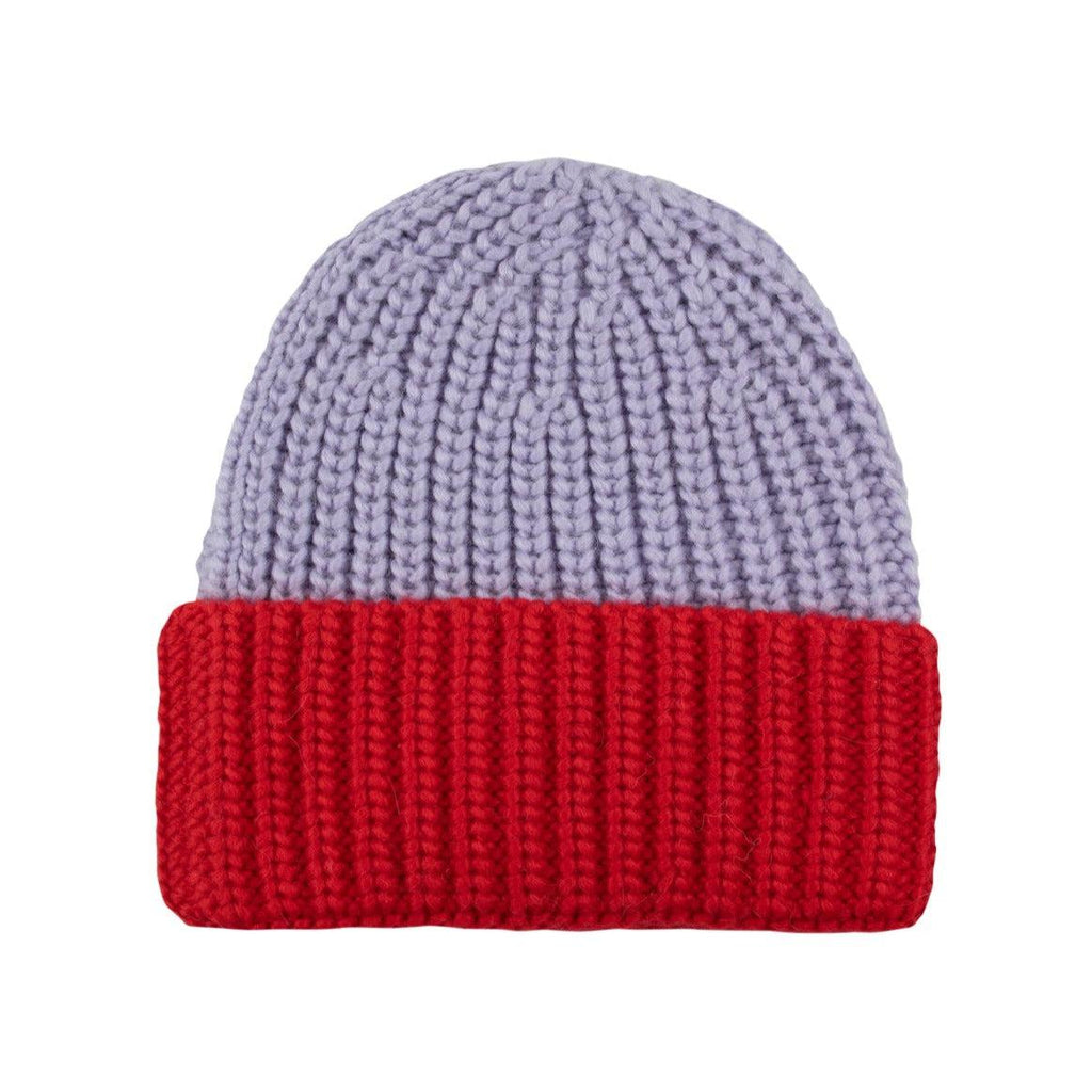 Tiny Cottons - Colour block beanie hat - lilac / deep red | Scout & Co