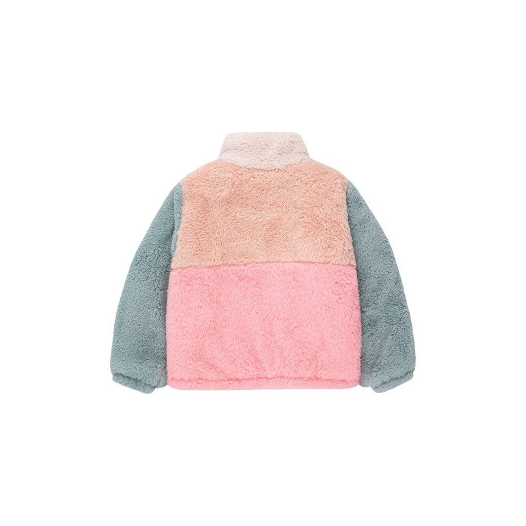 Tiny Cottons - Colour Block polar sherpa jacket - wild rose / pink | Scout & Co