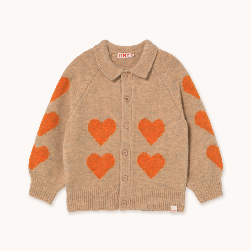 Tiny Cottons - Hearts cardigan - Wild Rose | Scout & Co