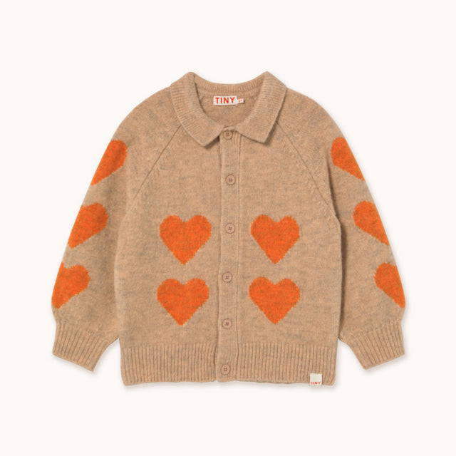 Tiny Cottons - Hearts cardigan - Wild Rose | Scout & Co