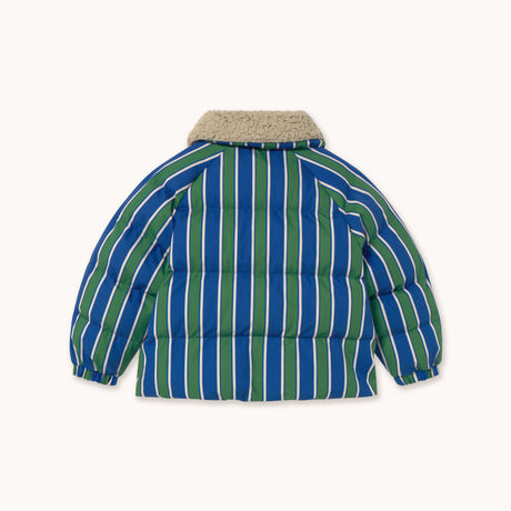 Tiny Cottons - Retro Stripes padded jacket - blue / green | Scout & Co