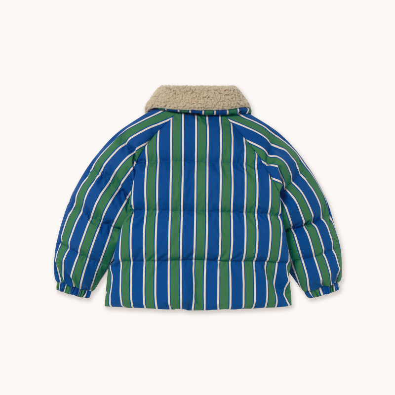 Tiny Cottons - Retro Stripes padded jacket - blue / green | Scout & Co