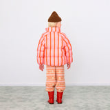 Tiny Cottons - Retro Stripes short padded jacket - summer red | Scout & Co
