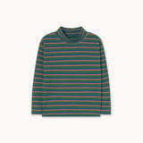 Tiny Cottons - Duo Stripes rib mockneck top - dark green | Scout & Co