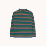 Tiny Cottons - Duo Stripes rib mockneck top - dark green | Scout & Co