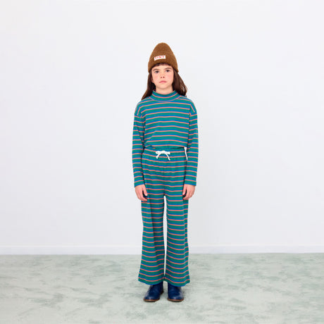 Tiny Cottons - Duo Stripes rib pants - dark green | Scout & Co
