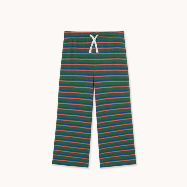 Tiny Cottons - Duo Stripes rib pants - dark green | Scout & Co