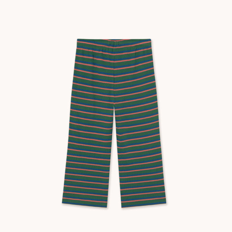 Tiny Cottons - Duo Stripes rib pants - dark green | Scout & Co