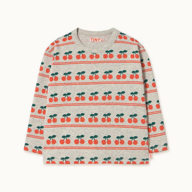 Tiny Cottons - Cherry rib tee - light cream heather | Scout & Co