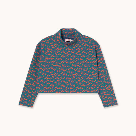Tiny Cottons - Mini Apples rib mockneck top - light navy | Scout & Co