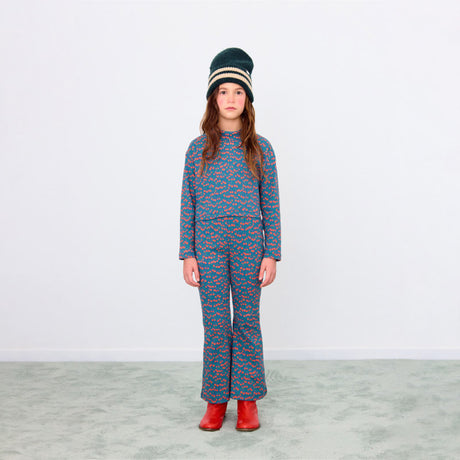 Tiny Cottons - Mini Apples rib mockneck top - light navy | Scout & Co