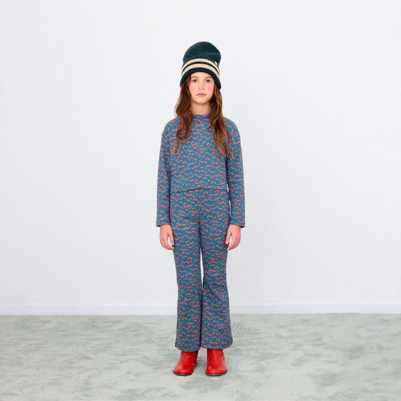 Tiny Cottons - Mini Apples rib mockneck top - light navy | Scout & Co