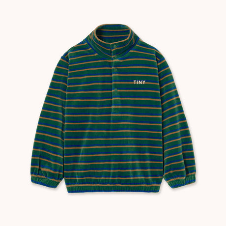 Tiny Cottons - Duo Stripes mockneck sweatshirt - dark green | Scout & Co
