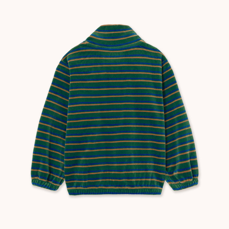 Tiny Cottons - Duo Stripes mockneck sweatshirt - dark green | Scout & Co
